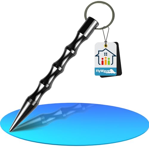 FlyWave Kubotan Portachiavi Autodifesa, Set Multiplo per Difesa Personale, Antiaggressione, Self Defense Keychain, Tirapugni Autodifesa, Baby Tonfa Portachiavi Israeliano - Ferroso