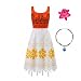 Ainiel Halloween Cosplay Costume Skirt Set with Necklace for Women Girls(X-Large) Red
