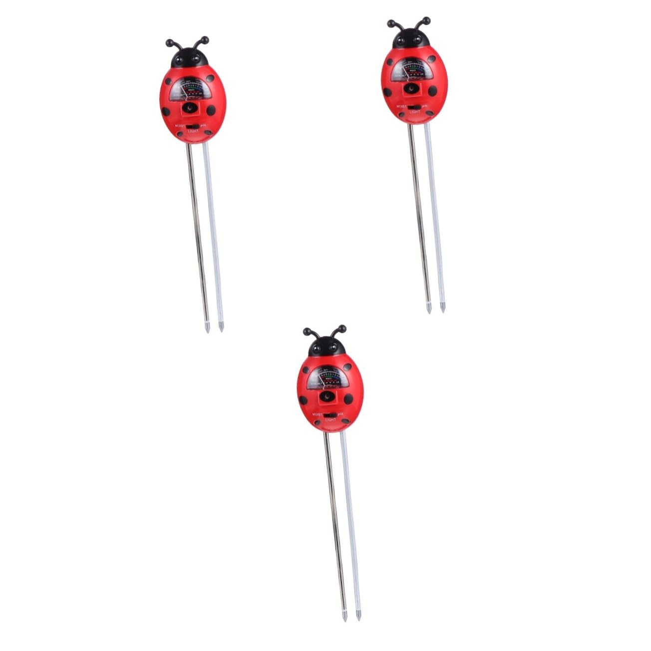 POPETPOP 3 Piezas probador de suelo plantas de interior hidrómetro ensayador Tester de nutrientes del suelo medidor de humedad medidor de prueba de suelo higrómetro de suelo aleación rojo