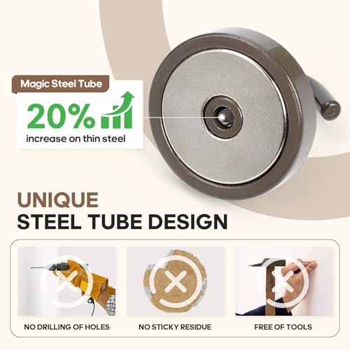 Image of Neosmuk Magnetic Hooks Steel Tube Design for Cruise,130lb+ Grey,10 Pack | Cruise Ship Essentials,Heavy Duty Magnett Hooks for Cabins, Refrigerator, Grill, Hanging, and Travel Extra Strong Must-Haves