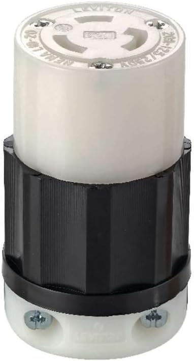 Leviton Non Grounded Locking Connector 20A 125/250V Black & White