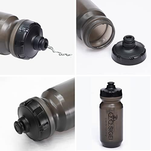 OSIGEI Bicycle Drinking Bottle Bpa Free, Cycling Water Bottle With Pull Leakproof spouts 610ml transparent black, Sports Bottle For Bicycle, Gym, Outdoors, Sports And LeisureS(2 PACK)