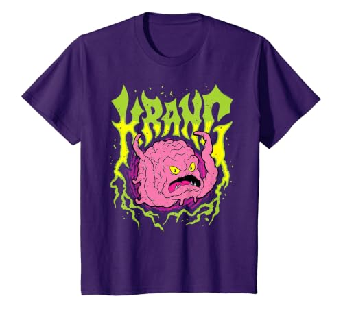 TMNT Heavy Metal Krang Retro Cartoon T-Shirt, Youth, Purple, Large