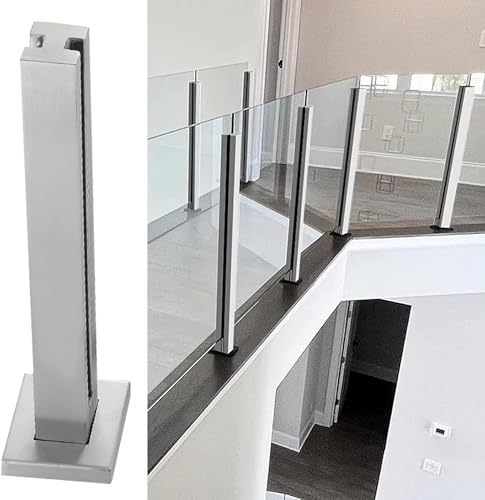 Poste de barandilla de vidrio cuadrado de 105 cm para pasillo y balcón