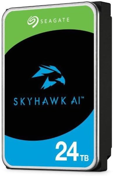 Seagate Skyhawk AI 24TB Video Internal Hard Drive HDD – 3.5 Inch SATA 6Gb/s 512MB Cache for DVR NVR Security Camera System with in-House Rescue Services (ST24000VE002)