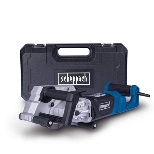 Scheppach Mauernutfräse MNF2250 | 2250 W Leistung mit 5400 U/Min | Frästiefe 0-40mm | Flexible Schnittbreite 8-40mm | Softstart, werkzeuglose Fräseinstellung | inkl. 4 Diamanttrennscheiben Ø 125mm