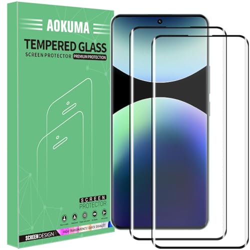 Xiaomi Redmi Note 14 Pro Plus 5G 3D Verre Trempé,AOKUMA [Lot de 2]3D Verre Trempé Redmi Note 14 Pro+[0.26mm][Extrêmement résistant aux rayures][Haute définition][Facile à installer]protections d'écran