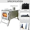 DANCHEL OUTDOOR S6 Folding Camping Stove, 304 Stainless Steel Wood Burning Stove with 7.2ft Chimney(Stove Pad Include)