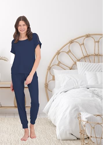 Image of Lucky Brand Women's Pajama Set - 4 Piece Sleep Shirt, Tank Top, Pajama Pants, Lounge Shorts (S-XL)