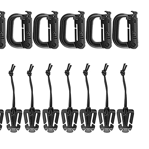 Fancyes Kit de 30 Anexos Molle Molle Mosquetão Clipes e Tiras para Correias, Molle Saco, Mochila Tát