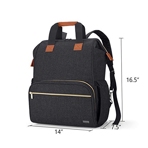 Teamoy Breast Pump Bag Compatible with Spectra S1,S2, Medela and Cooler Bag, Convertible Breast Pump Tote and Backpack with Laptop Sleeve for Working Moms, Black - Thumbnail 7