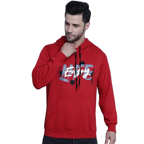 Image of Mack Jonney Printed Hooded Cotton Fleece Hoodie for Men-MACK32358