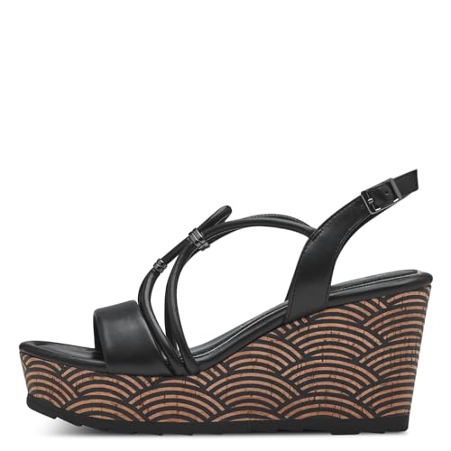 MARCO TOZZI Women's 2-28349-42 Wedge Sandal, Black, 7.5 - Image 5