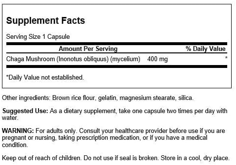 Miniatura 2 de Swanson Apoyo inmunológico antioxidante de hongos Chaga de espectro completo, 400 miligramos 60 cápsulas, paquete de 3