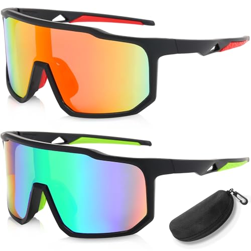 Qintora Gafas Polarizadas para Bicicleta, Gafas de Ciclismo Polarizadas, Gafas de Sol Polarizadas, Gafas de Sol Deportivas para Hombre y Mujer Actividades al Aire libre Carreras Ciclismo Esquí UV 400