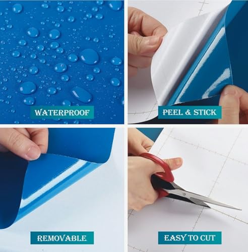 Image of ONETON Peel and Stick Royal Blue Matte Contact Paper Waterpoof Self Adhesive Decorative Wallpaper for Wall Kitchen Wallpaper for Bedroom (ROYL Blue MATT WP, 24x50 inch)