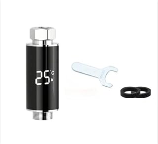 Termómetro de ducha digital LED con funcionamiento de energía hidroeléctrica para grifos de baño y cocina con tres códigos de temperatura de color (B)
