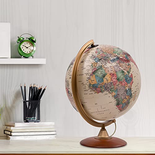 Waypoint Geographic Colombo Relief Globe, 12" Illuminated Antique Ocean-Style World Globe With Raised Relief, Up-To-Date Reference Globe, Decorative Globe For Home And Office Decor #TOP6