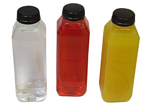 image for Decony Plastic Juice Bottles- 8 Pcs 16Oz Juice Bottles with Caps, Labe