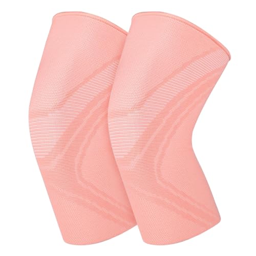 BOODPET Kniebandagen Damen Herren 2er-Pack – Atmungsaktive Kniebandage mit Anti-Rutsch & Gelenkstütze – Knieschoner zur Schmerzlinderung für Fitness, Laufen & Training – Größe XL – Farbe Rosa