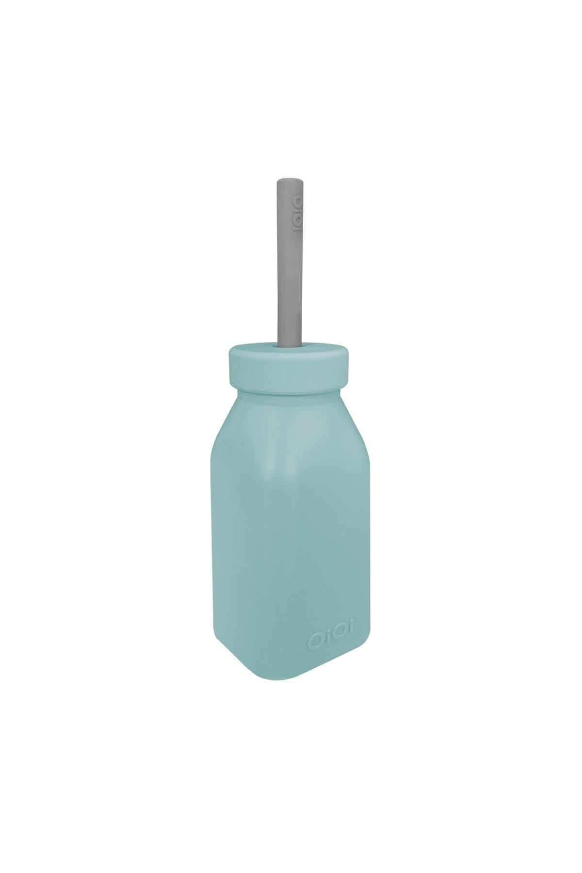 OiOi Şişe + Pipet - Aqua Green/Powder Grey