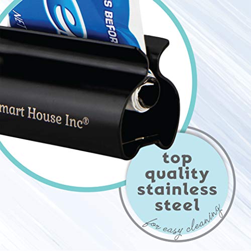 Image of Toothpaste Squeezer Tube Roller Stainless Steel Tube Squeezer Rollers, Saves Toothpaste, Creams, Puts an end to Waste - Simple and Practical [Black]