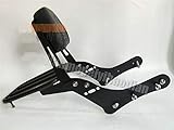Tipo: respaldo del pasajero Respaldo Sissy Bar Maletero Cojín para Kawasaki Vulcan S 650 EN650 15+ (color primario: negro)