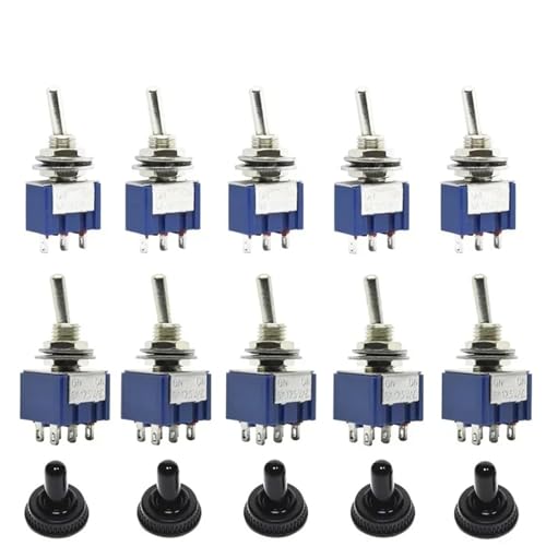 Conmutador MTS-203 DPDT de 3 posiciones On-Off-On con capuchón protector 6A 3