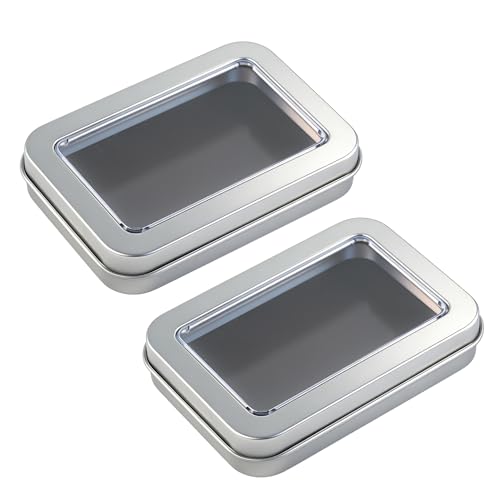 Kexinglu 2Pcs Magnetic Needle Case with Transparent Lid Holder Needles Pins Needlepoint Scissors Under 3.26inch/8.3cm Magnet Storage Box for Sewing Craft Knitting Embroidery Organizer
