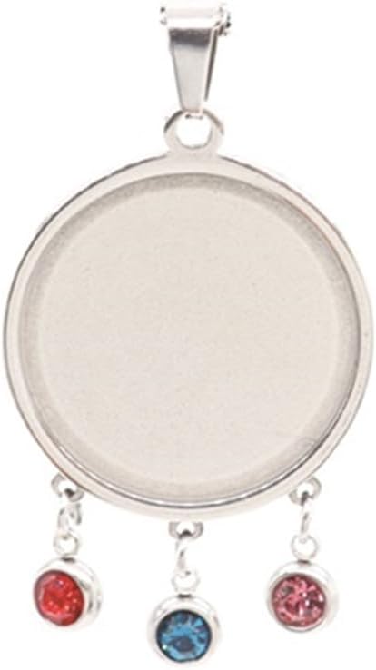SHUNAE 10pcs stainess Steel cabochon Base Setting 20mm 25mm 30mm Round Cameo Pendant Trays DIY Jewelry Blank Bezel for Necklace Making (30mm)