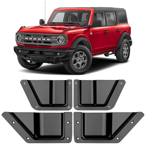 smnuxwm 4PCS Door Storage Pockets for Ford Bronco 2021 2022 2023 2024 2025 Accessories Front and Rear Door Side Box Cup Holder Organizer Interior Expansion Frame Trim Black (Not for Sport)