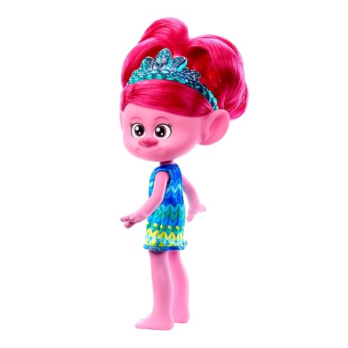 Mattel Trolls 3, Poupée Poppy Avec Cheveux Flashy Et Accessoires, À Collectionner, Jouet Enfant, A Partir De 3 Ans, HNF13