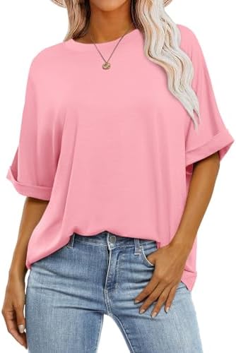 ANRABESS Women’s Oversized T Shirts Short Sleeve Crewneck Summer Tops Casual Loose Basic Tee Shirts 2024 Trendy Clothes