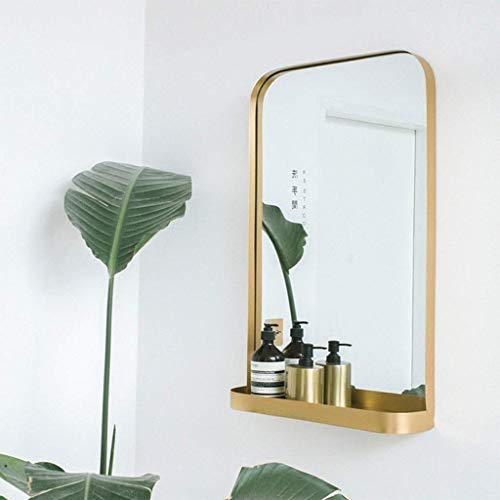 Miroir de salle de bain anti-encombrement avec rangement en métal
