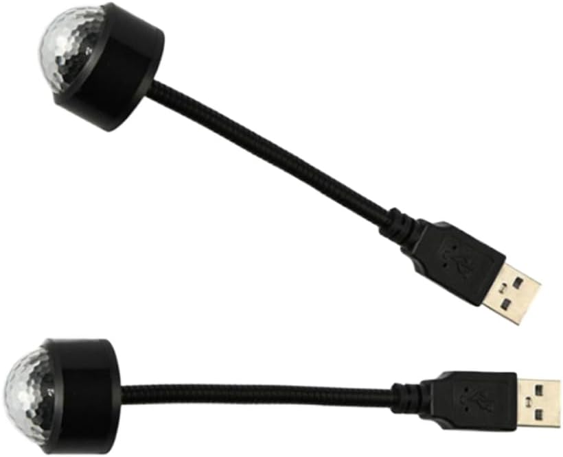 LED Starry Laser Atmosphere Ambient Projector Light 1/2pcs Compatible with Car Roof Interior USB Auto Decoration Night Lamp(Emitting Color: 1pc RGB)
