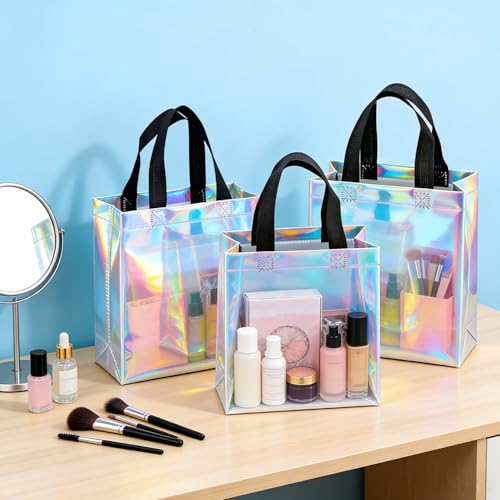Ronvir 30Pcs Medium Gift Bags Bulk,Reusable Iridescent Party Favor Bag — view 2