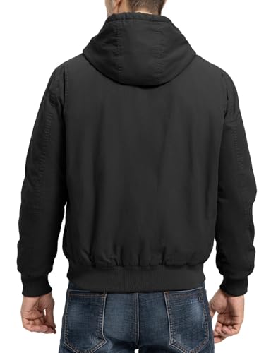 TBMPOY Men's Winter Jackets Hooded Work Cotton Fleece Lined Duck Coats Flannel Active Workwear Coat2