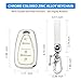 QBUC Key Fob Cover for Chevy, Car Key Fob Case with Keychain for Equinox 2018-2022 Sonic 2017-2020 Spark 2016-2022 Traverse Trailblazer Trax Accessories Protector (White)