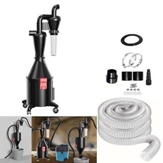 2 in 1 Dust Cyclone Collector Separation Vacuum Cleaner Wall Mounted Wheeled Modes Dust Collector Woodworking Tools Contractor Polish Pollen Ash etc Focusing Small Dust (Whole Rocket Set)