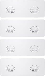 Conworld 4 Packs Shower Caddy Adhesive Replacement, Strong Sticky Heavy-duty Wall Adhesives Nail Free Transparent Adhesive Pad, Adhesives Hook for Shower Caddy, Kitchen Racks, Bathroom Storage Shelves