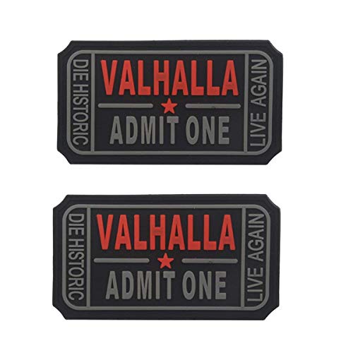 Homiego Ticket to Valhalla Admit One Die Historic Live Again Tactical Morale Badge Rubber Hook Backing Patch (2Blacks)