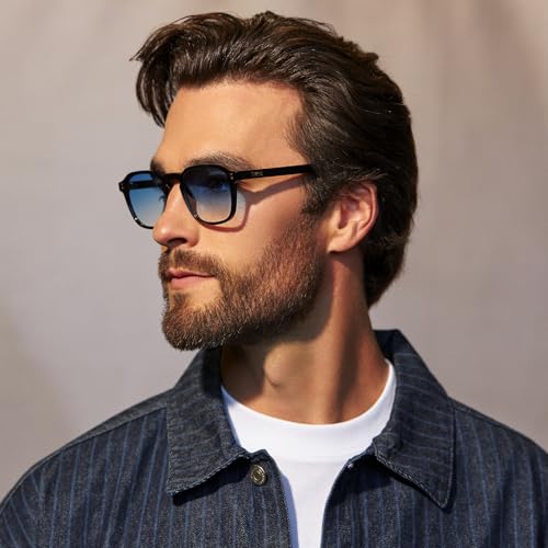 Image of WearMe Pro Francis Men's Polarized Sunglasses, Square Frame, Wide Fit UV400