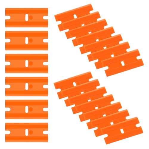 Flintronic Cuchillas De Plástic, 20 Piezas Cuchillas de Repuesto, asqueta para Vitrocerámica Espátula, para Limpia Suelo,Horno,Placas de Inducción,Ventana