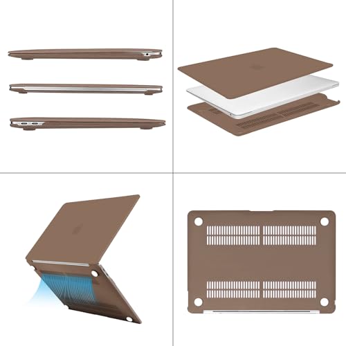 Image of MOSISO Compatible with MacBook Air 13 inch Case 2022 2021 2020 2019 2018 Release A2337 M1 A2179 A1932 Touch ID, Plastic Hard Shell Cover Compatible with MacBook Air 13.3 inch Case, Caramel Brown