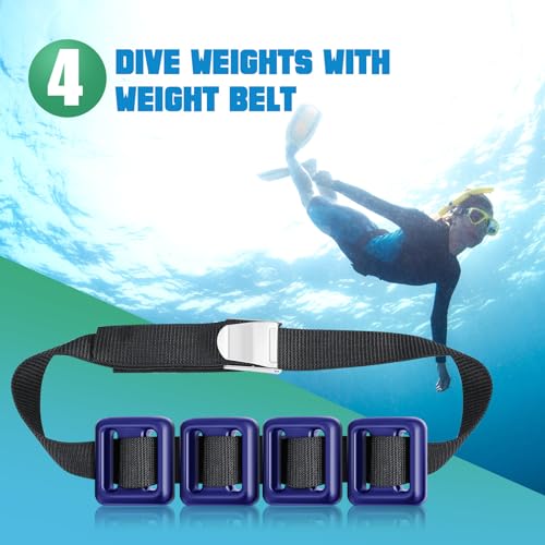 Tellegloww 4 Pcs Dive Weights Belt for Scuba Diving Coated Dive Weights Nylon Dives Belt with 1 Metal Quick Release Buckle for Free Diving Spear Fishing(2.2 lb,Black) by Tellegloww - Image 7