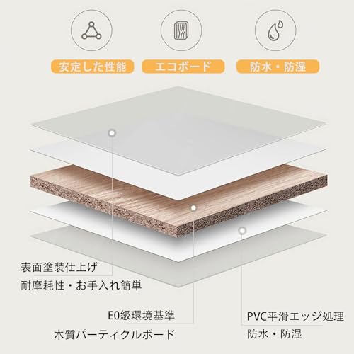 toriba 会議用テーブル ミーティングテーブル 折りたたみ可能 移動式 50×2mm厚肉丸鋼管フレーム エコボード 防水・防湿 キャスター付き 大型 会議机 研修机 長机 120cm-280cm ウォールナット 組立簡単 (140x80cm,ベージュ) [5]