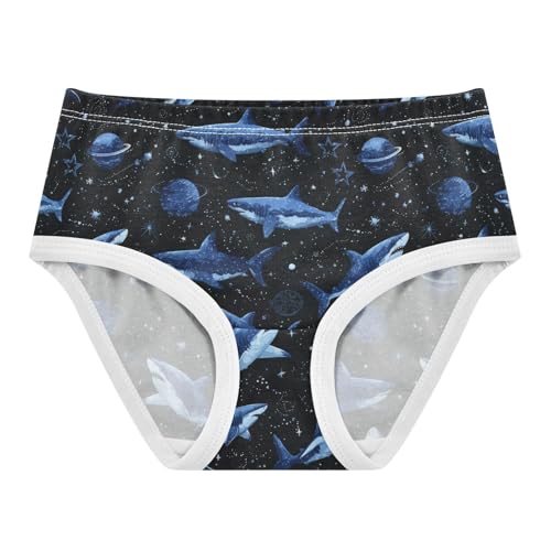 Girls Underwear Soft Cotton Shark Universe Kids Panties in Sizes 2/3t, 4t, 5t, 6 and 81
