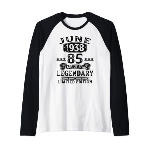 Regalo 85 Años Cumpleaños Hombre Mujer Hecho En Junio 1938 Camiseta Manga Raglan