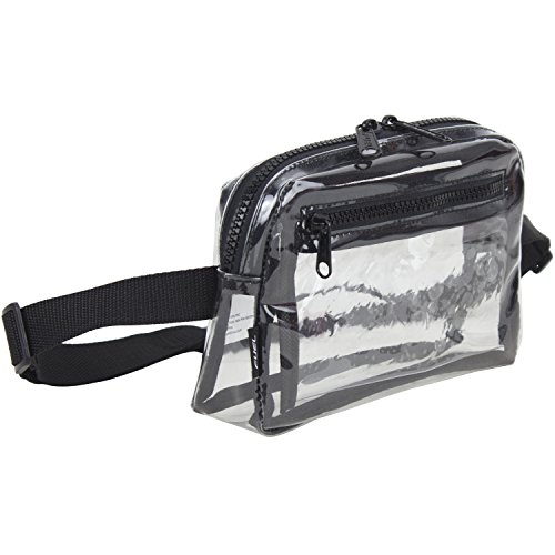 Fuel Fashion Clear Fanny Pack, Stadium Security Approved Belt Bag with Front Easy Access Pocket (Expandability 27