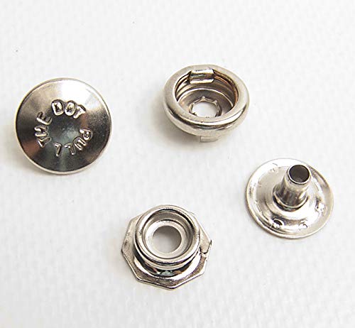 Pull The Dot Snap Fastener, Locking Snap, One-Way Snap, Nickel / Brass, 10 Piece - Thumbnail 2